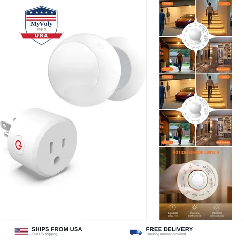 Wireless Motion Sensor Light Switch with Built-in Timer Settings, PIR Motion ...