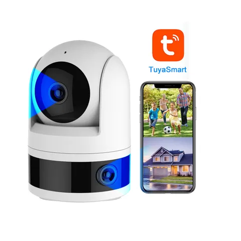 Dual Lens For Tuya Smart Security Camera 3K 6MP Pet Dog Camera Monitor AI Auto