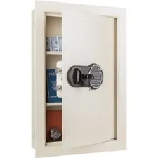 In-Wall Safe - Home or Business Safe with Keypad and 2 Manual Override Keys -...