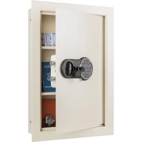 In-Wall Safe - Home or Business Safe with Keypad and 2 Manual Override Keys -...