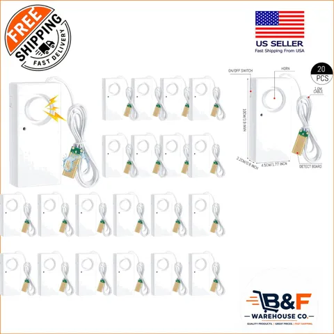 20 Pcs Water Leak Detector with 120dB Alarm - Essential Home Flood Protection