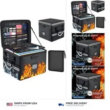 5200°F Upgraded Fireproof Document Box & Expanding File Folder, 60L | 2 Layer...