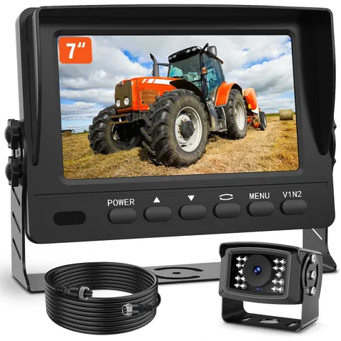 FEISIKE 1080P Wired Backup Camera System for Tractors and Farm Trucks – 7"...
