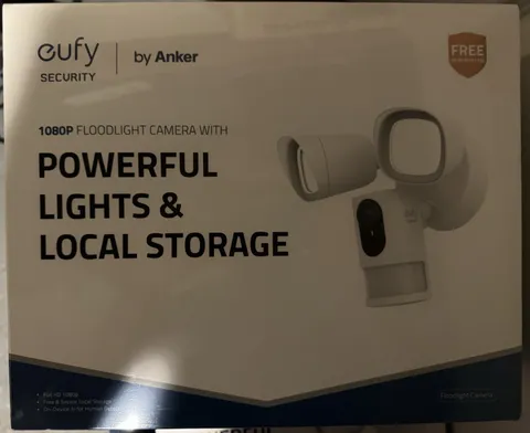 eufy Security Floodlight Camera, 1080p, No Monthly Fees,  WHITE