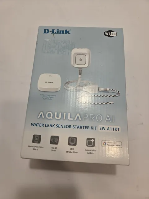 D-LINK Water Leak Sensor Starter Kit SW-A11KT New Open Box