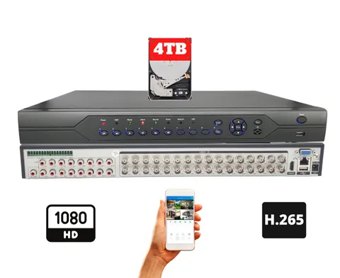 Evertech 32 Channel H.265 HD Digital Video Recorder with 4TB HDD Recording