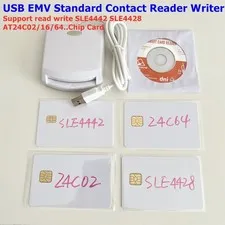 ISO7816 Contact EMV SIM eID Smart Chip Card Reader Writer Programmer +Test cards