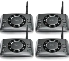 Wuloo S600-P4 Black Hands-Free Intercoms Wireless Two Way Audio (4 PACK)