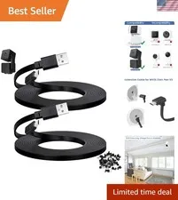 Micro USB 30 ft Cable Set for WYZE Cam Pan V3, 90-Degree Design for Outdoors