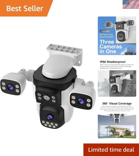 All-In-One Triple Lens PTZ Security Camera with Auto Tracking & 2-Way Audio