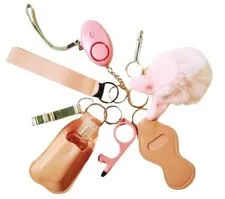 Pink Safety Keychain Set