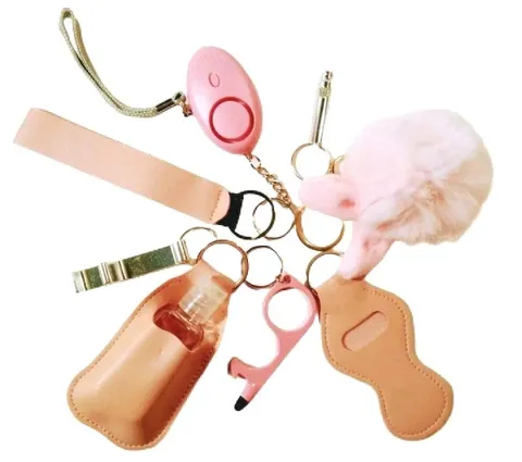 Pink Safety Keychain Set