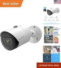 4K 8MP  POE Camera, UltraHD Outdoor Bullet, 3840x2160, 98ft NightVision, 125°...