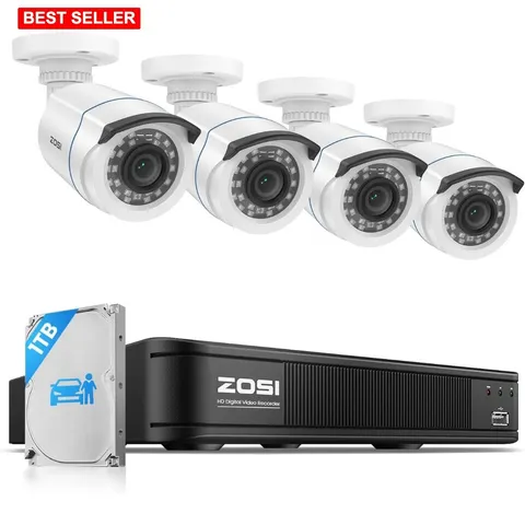 Security Camera System 3K Lite 8 Channel 4 Cameras 1TB Night Vision