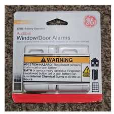 GE Audible Alert Window/Door Alarm Battery Powered Indoor Security Device White