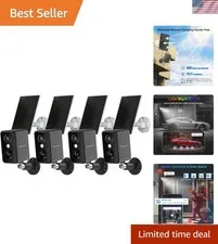 Wireless 2K Outdoor Security Cameras with PIR Detection & Two-Way Audio - 4 Pack