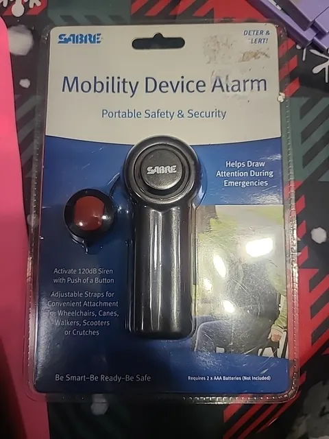 SABRE Mobility Device Alarm with LOUD 120 dB Emergency Panic Button NEW Sealed