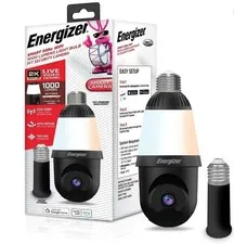 Energizer EOP1-1003-BLK 2K WiFi Light Bulb Security Camera 1000LM NEW