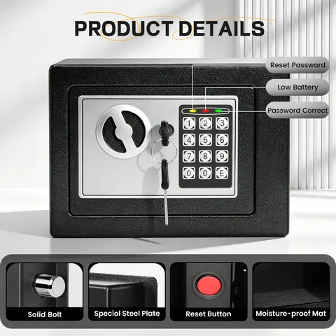 Digital Keypad Home Safe Lock Box Money Jewelry Cash Security Safe Wall Mount