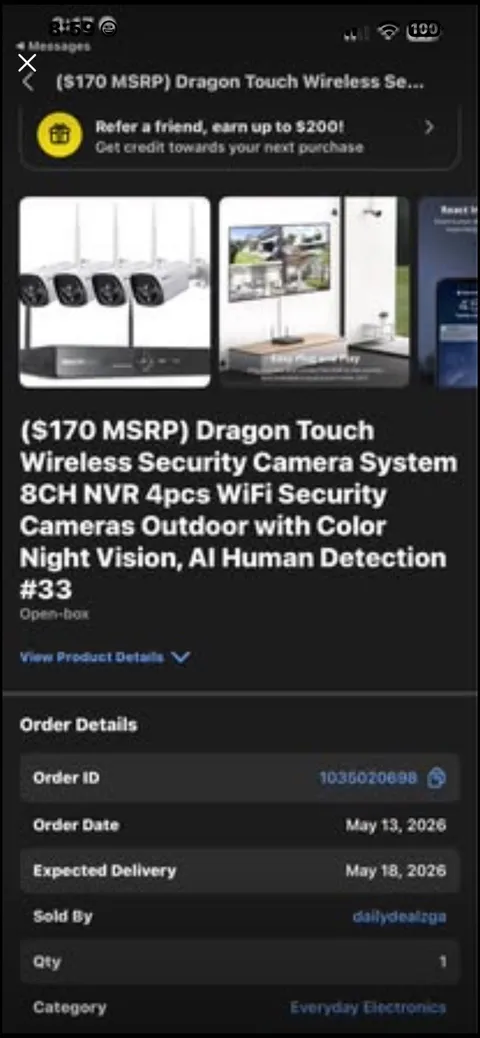 Dragon Touch K4W10 3MP Wireless WiFi Outdoor Security Camera System - 4 Camersa