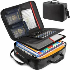 Fireproof Document Bag with Lock (17 X 11.8 X 5 Inch), Important Document Storag