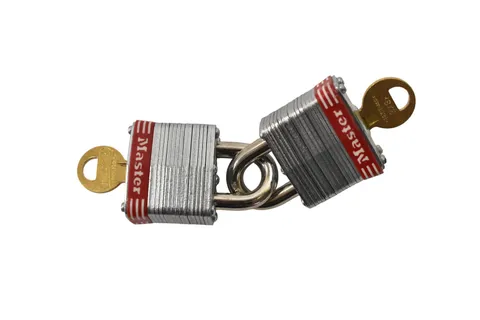 2pc Master Lock No 3 Padlock Keyed Small Silver Steel Brass 40mm Shackle w Keys