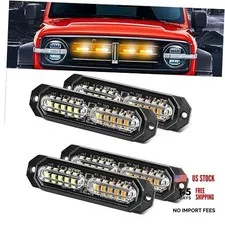 White Amber 12" Emergency Grille Light - 4PC Strobe Light