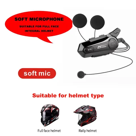 1/2Pcs Bluetooth Motorcycle Helmet Intercom Headset for 2 Rider Intercomunicador