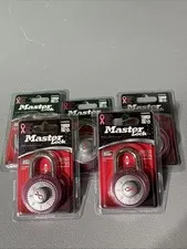 Master Lock ~ 1530DPNK ~ Pink ~ Wide Metal ~ 3-Digit Combination Padlock ~ LOT 5