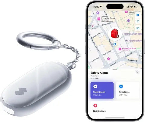 130 Db Personal Safety Alarm for Women with Apple Find My APP, Extra-Loud Siren