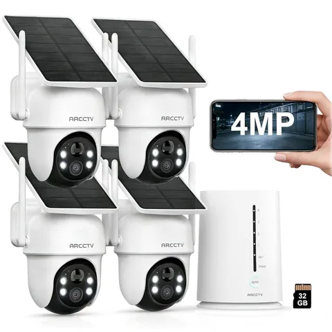Wireless IP Security Camera System Outdoor Home Solar Battery Color Night Vision