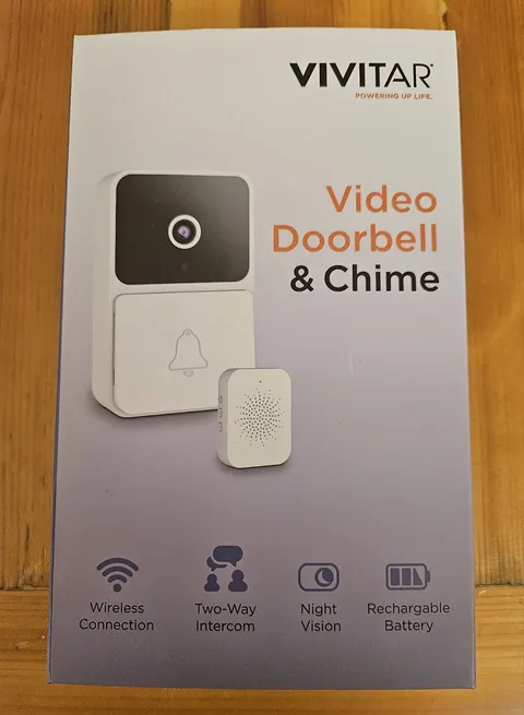 Vivitar Security Video Doorbell & Chime Kit WIFI White DB201 NOC NEW