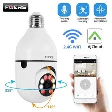 E27 Bulb Security Camera WiFi Full Color Night Vision Auto Tracking Indoor