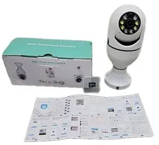 Wifi Panorama Camera w/Remote Viewing • 360° • 2-Way Audio • Memory Card [48]