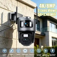 5G Wireless WiFi Security Camera Smart 360° PTZ 2 way Audio 8MP 4K Dual-Lens US