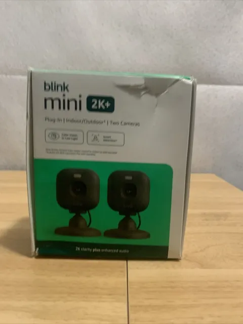 Blink Black Mini 2K+ Compact plug-in security camera 2K video resolution 2 Pack
