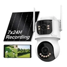8MP Dual-Lens Wireless Solar Security Camera Outdoor AOV 10X Zoom