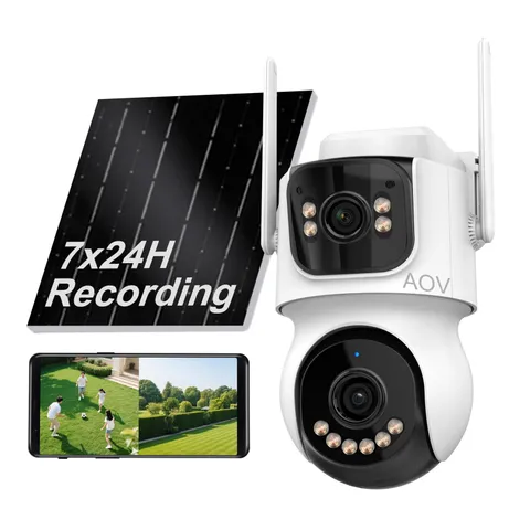 8MP Dual-Lens Wireless Solar Security Camera Outdoor AOV 10X Zoom