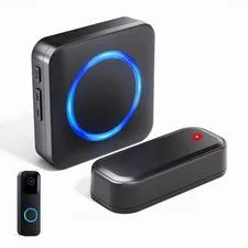 Wireless Doorbell Chime - Compatible 1Video doorbell extender 1 Chime, Black 