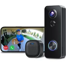 Battery Doorbell, 180° Head-to-Toe Video, Live View with Two-Way Talk, No Mon...