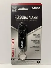 Sabre Personal Alarm w/Dual Siren  on Key Ring, 120dB, Black ***NEW & SEALED***