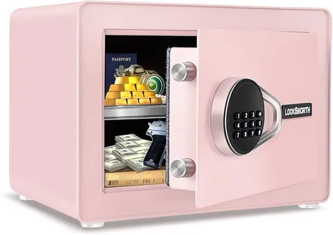 1.0 Cubic Feet Small Digital Safe with Removable Shelf Alarm System Pink
