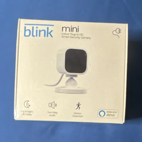 Blink Mini Indoor HD Wi-Fi Plug-In Camera, Motion Detect, 2-Way Audio, Alexa