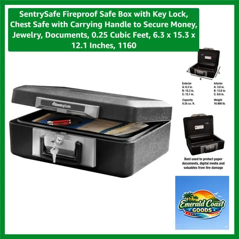 Durable Fireproof Safe with Key Lock - Ultimate Protection for Valuables