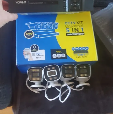 VORGUT 5-in-1 H.265 4CH DVR CCTV System w/ 4 Cameras, 4K, 1TB BNC  W/Hard-drive