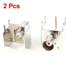 2 Pieces Right Angle BNC Female Soldering PCB Mounted Connector Adapter