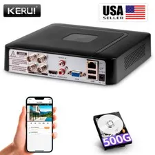 KERUI H.265 4CH/8CH DVR Security Camera System Recorder with 500G/1TB HDD kits