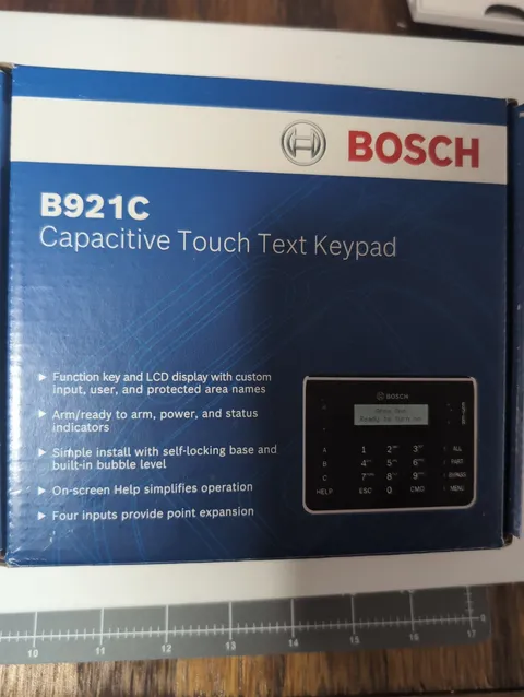 New Bosch B921C Capacitive Touch Text Keypad - Factory Sealed Alarm Security