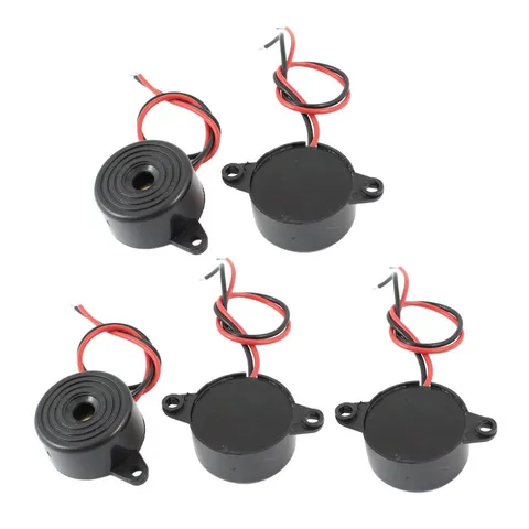 5pcs DC 3-24V 85dB Electronic Alarm Beep Signal Black 23 x 12mm