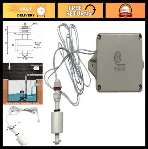 Water Level Alert System - Text & Email Notifications, Battery-Powered Float Sen